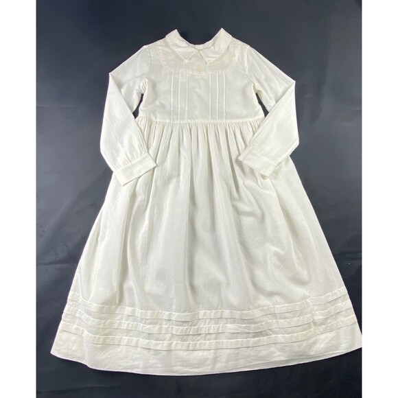Bonpoint Girl’s Cotton White Pin Tuck Classic Embroidered Dress Size 8 NWT - Picture 1 of 16